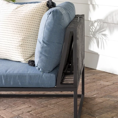 Outdoor Modern Modular Patio Corner Chair Blue - Saracina Home - Image 5