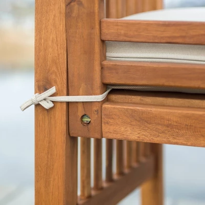 2pk Acacia Wood Patio Chairs With Cushions - Saracina Home - Image 3