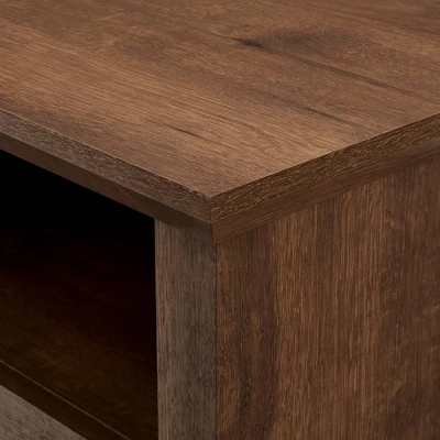 Avalene Rustic Farmhouse Corner TV Stand For TVs Up To 50" Natural Walnut - Saracina Home - Image 4