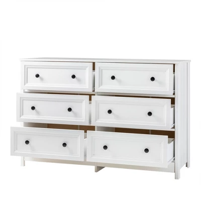 Classic 6 Drawer Groove Dresser White - Saracina Home - Image 8