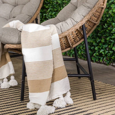 2pk Papasan Scoop Outdoor Patio Chair - Natural - Saracina Home - Image 7