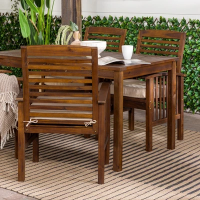 Ravenscroft 5pc Acacia Wood Patio Dining Set - Saracina Home - Image 5