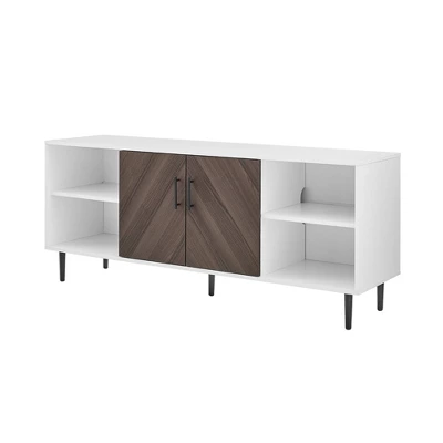 Angelo Modern 2 Door Bookmatch TV Stand For TVs Up To 65" Ash Brown/White - Saracina Home - Image 5