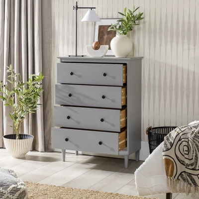 Stiva Classic Mid-Century Modern Vertical 4 Drawer Dresser Gray - Saracina Home - Image 5