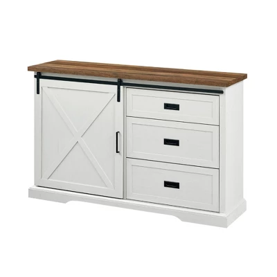 Orson Transitional Sliding X Barn Door Sideboard With 3 Drawers - Saracina Home - Image 7