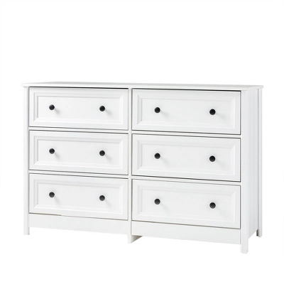 Classic 6 Drawer Groove Dresser White - Saracina Home - Image 5