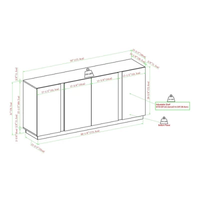 Contemporary Storage With 4 Doors Sideboard - Saracina Home - Image 9