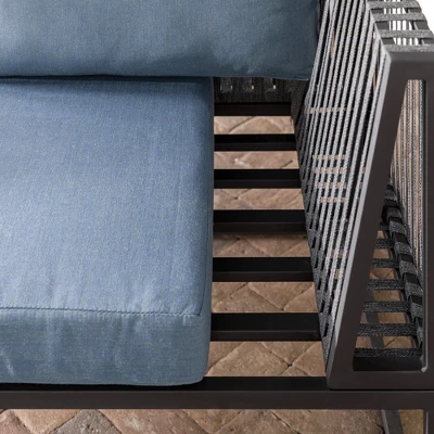 Outdoor Modern Modular Patio Corner Chair Blue - Saracina Home - Image 9