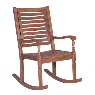 Bamberg Transitional Acacia Wood Outdoor Rocking Chair - Saracina Home - Image 9