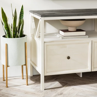 Farmhouse 3 Drawer Wood TV Stand For TVs Up To 65" - Saracina Home - Image 17