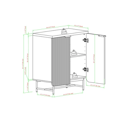Modern 2 Door Reeded Accent Cabinet - Saracina Home - Image 9
