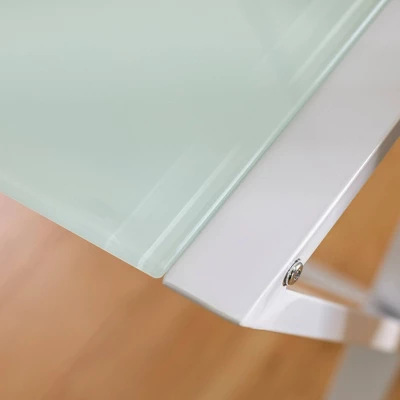 Modern Glass L Shaped Gaming Computer Desk White - Saracina Home - Image 5