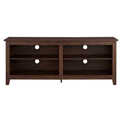 Transitional 4 Cubby Wood Open Storage TV Stand For TVs Up To 65"- Saracina Home - Image 15