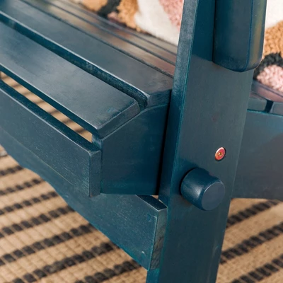 Genovia Transitional Acacia Wood Outdoor Adirondack Chair With Wine Holder - Saracina Home - Image 11