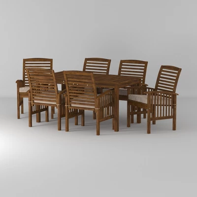 Ravenscroft 7pc Acacia Wood Patio Dining Set - Saracina Home - Image 4
