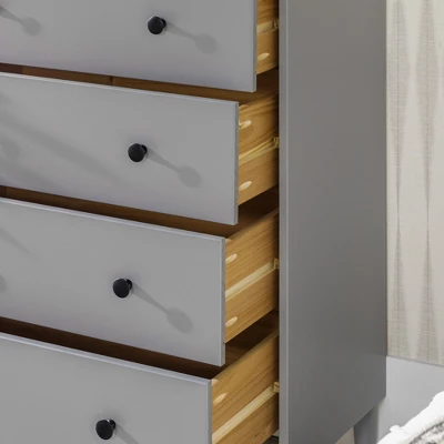 Stiva Classic Mid-Century Modern Vertical 4 Drawer Dresser Gray - Saracina Home - Image 8