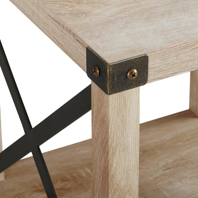 Set Of 2 Sophie Rustic Farmhouse X Frame Side Tables - Saracina Home - Image 3