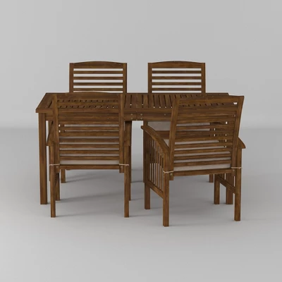 Ravenscroft 5pc Acacia Wood Patio Dining Set - Saracina Home - Image 2
