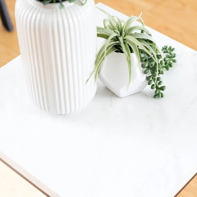 Owen Urban Open Box Frame Side Table Faux White Marble - Saracina Home - Image 5