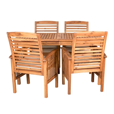 Ravenscroft 5pc Acacia Wood Patio Dining Set - Saracina Home - Image 14