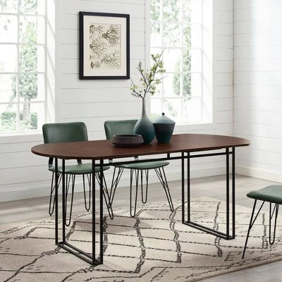 71" Phyllis Modern Drop Leaf Dining Table Walnut - Saracina Home - Image 5