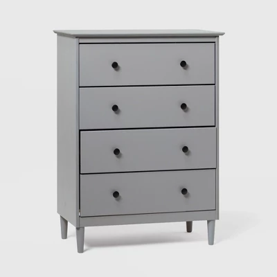 Stiva Classic Mid-Century Modern Vertical 4 Drawer Dresser Gray - Saracina Home - Image 2