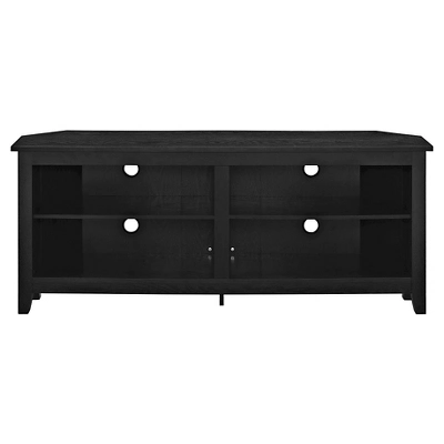 Transitional 4 Cubby Wood Open Storage Corner TV Stand For TVs Up To 65" - Saracina Home - Image 3