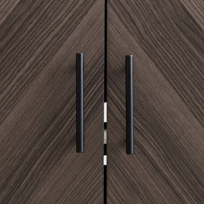 Angelo Modern 2 Door Bookmatch TV Stand For TVs Up To 65" Ash Brown/White - Saracina Home - Image 3