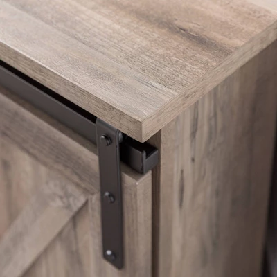 Robinson Rustic Transitional Sliding Barn Door Corner TV Stand For TVs Up To 58" - Saracina Home - Image 7