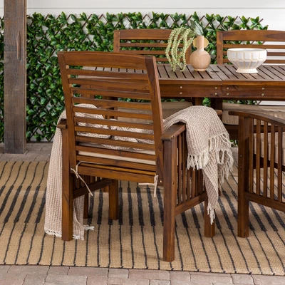 Ravenscroft 5pc Acacia Wood Patio Dining Set - Saracina Home - Image 6