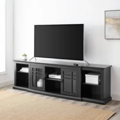 Transitional 2 Window Pane Door TV Stand For TVs Up To 85" - Saracina Home