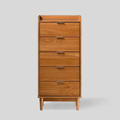 Mid-Century Modern Solid Wood 5 Drawer Chest Of Drawers - Saracina Home - Image 17