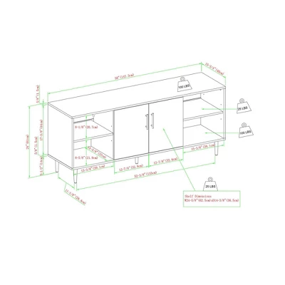 Angelo Modern 2 Door Bookmatch TV Stand For TVs Up To 65" Ash Brown/White - Saracina Home - Image 9