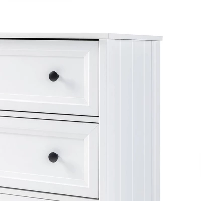 Classic 6 Drawer Groove Dresser White - Saracina Home - Image 9
