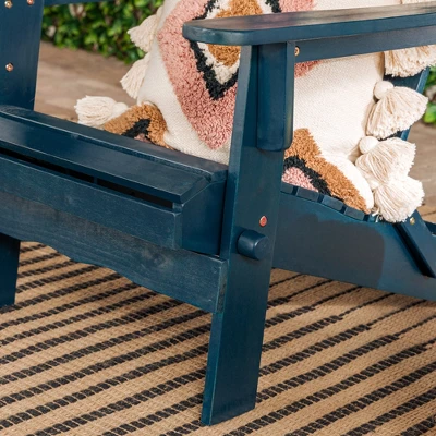 Genovia Transitional Acacia Wood Outdoor Adirondack Chair With Wine Holder - Saracina Home - Image 10