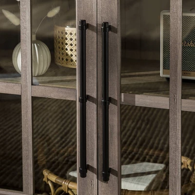 Avalene Modern Farmhouse 4 Door Glass Window Pane TV Stand For TVs Up To 65" - Saracina Home - Image 11