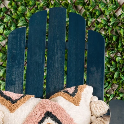 Genovia Transitional Acacia Wood Outdoor Adirondack Chair With Wine Holder - Saracina Home - Image 8