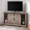 Robinson Rustic Transitional Sliding Barn Door Corner TV Stand For TVs Up To 58" - Saracina Home