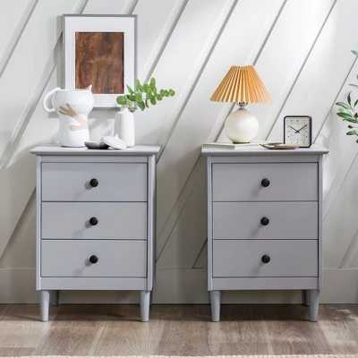 Stiva Classic Mid-Century Modern 3 Drawer Nightstand - Saracina Home - Image 3