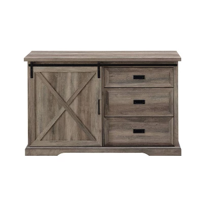 Orson Transitional Sliding X Barn Door Sideboard With 3 Drawers - Saracina Home - Image 6