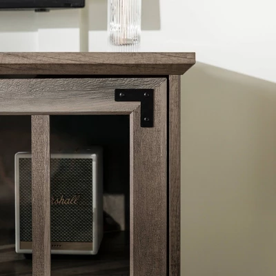 Avalene Modern Farmhouse 4 Door Glass Window Pane TV Stand For TVs Up To 65" - Saracina Home - Image 8