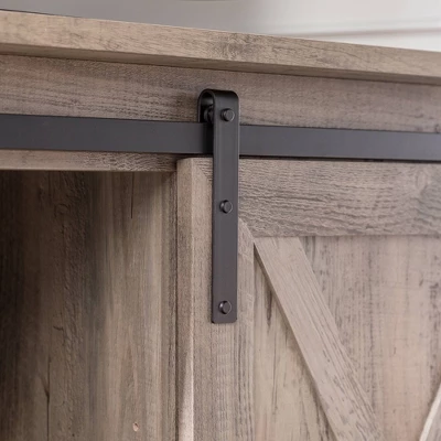 Robinson Rustic Transitional Sliding Barn Door Corner TV Stand For TVs Up To 58" - Saracina Home - Image 8