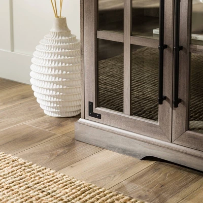 Avalene Modern Farmhouse 4 Door Glass Window Pane TV Stand For TVs Up To 65" - Saracina Home - Image 13