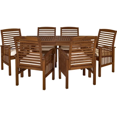 Ravenscroft 7pc Acacia Wood Patio Dining Set - Saracina Home - Image 2