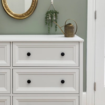 Classic 6 Drawer Groove Dresser White - Saracina Home - Image 7