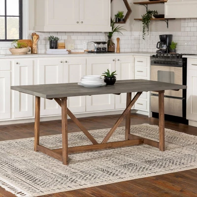 72" Solid Wood Trestle Dining Table - Saracina Home - Image 3