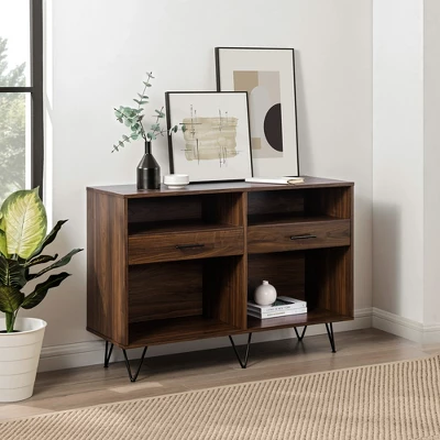 Modern Hairpin Leg Storage Console Table - Saracina Home