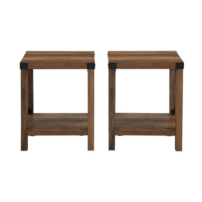 Set Of 2 Sophie Rustic Farmhouse X Frame Side Tables - Saracina Home - Image 10