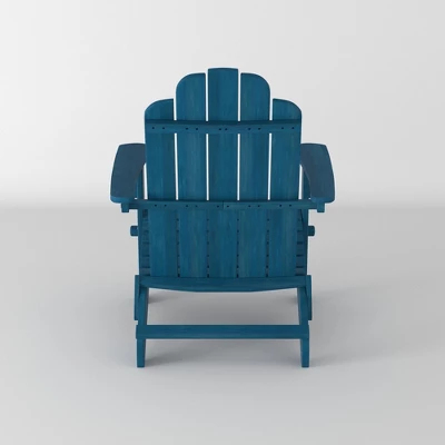 Genovia Transitional Acacia Wood Outdoor Adirondack Chair With Wine Holder - Saracina Home - Image 4