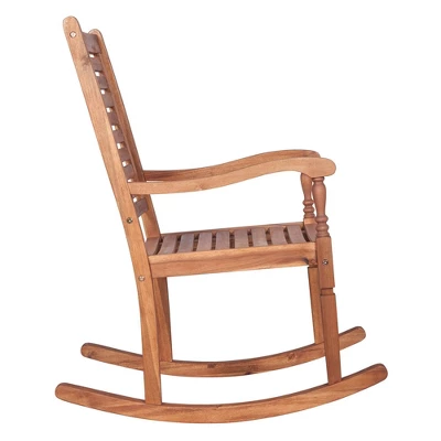 Bamberg Transitional Acacia Wood Outdoor Rocking Chair - Saracina Home - Image 5